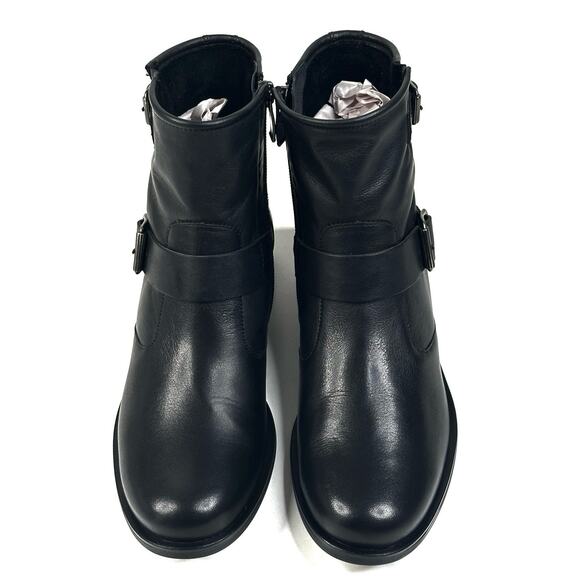 Paul Green Wyatt Womens Black Leather Ankle Boots Moto Size US 6 UK 3.5 New $495 - Picture 2 of 13